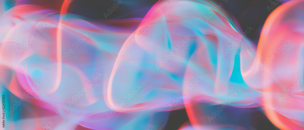 Poster creative abstract light patterns featuring retro designs against a black background
