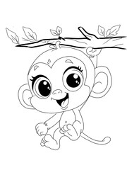 monkey coloring pages