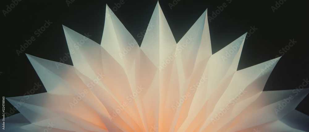 Leinwandbilder Angular paper folds create a dynamic texture with sharp geometric design on a black background