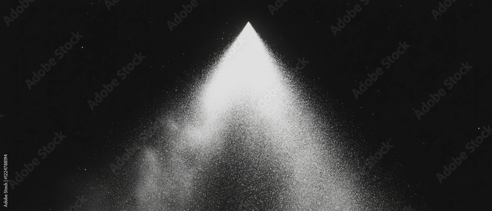 Poster Angular triangular dust overlay texture with sharp geometric design against black background