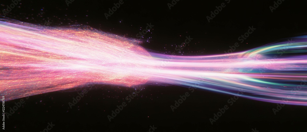 Poster Bright glowing sparks texture with space for text on a black background