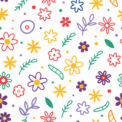 Fototapeta premium Colorful floral seamless pattern. (4)