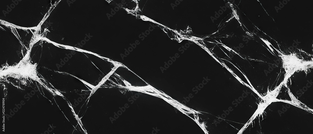 Poster overlay texture of broken glass with spiderweb cracks against a black background