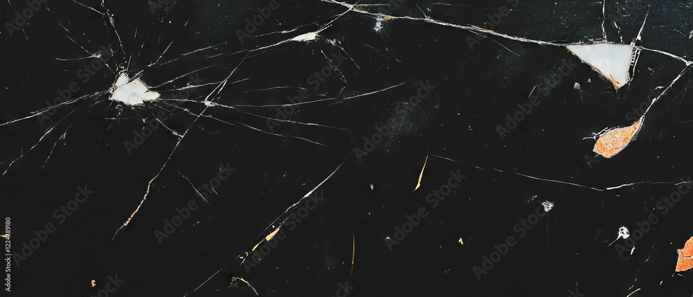 Poster broken window texture with web of cracks for creative backgrounds and designs