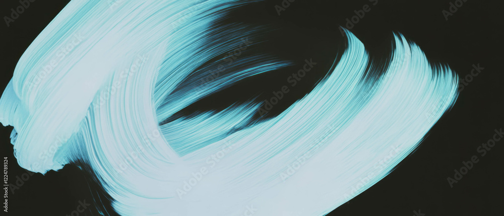Aufkleber Brushstrokes create geometric shapes with a defined look on black background