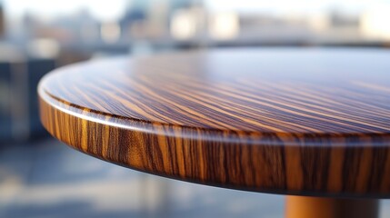 Close-up of Richly Grained Wooden Tabletop
