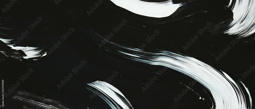 Leinwandbilder Brushstrokes overlay texture creating dynamic visual flow on a black background