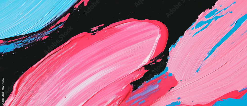 Poster vibrant brushstrokes create an impasto texture on a textured black background