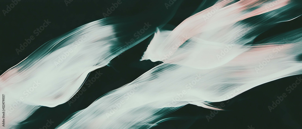 Poster brushstrokes in light colors create a soft contrast on a dark background for an artistic look