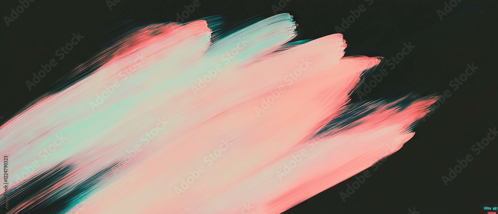 Poster overlay texture features subtle brushstrokes in muted colors against a black background