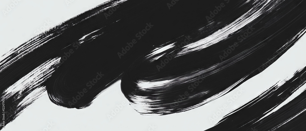 Poster brushstrokes on a black background showcasing smooth texture and artistic effect