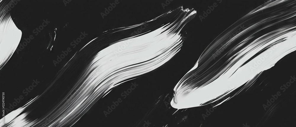 Poster dynamic brushstroke texture overlay on black background for artistic designs