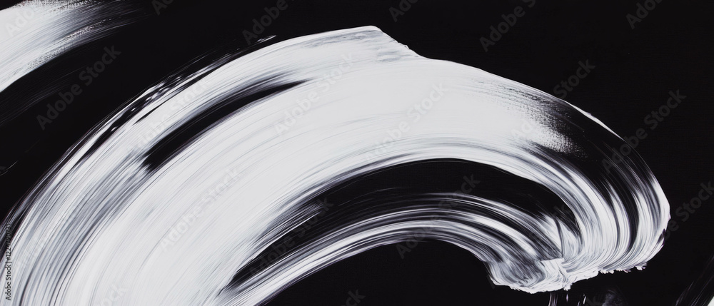 Poster Brushstrokes creating a textured overlay on a deep black background with subtle details