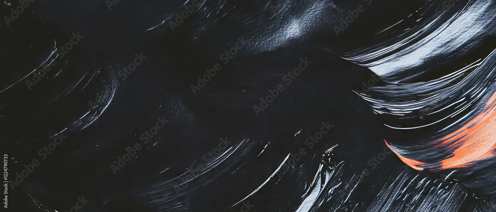Aufkleber Dynamic brushstrokes create a textured backdrop with subtle integration on a black canvas