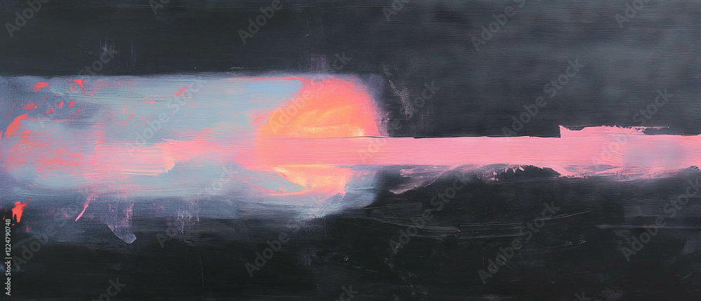Poster brushstrokes blending subtly on a textured black background in an abstract composition