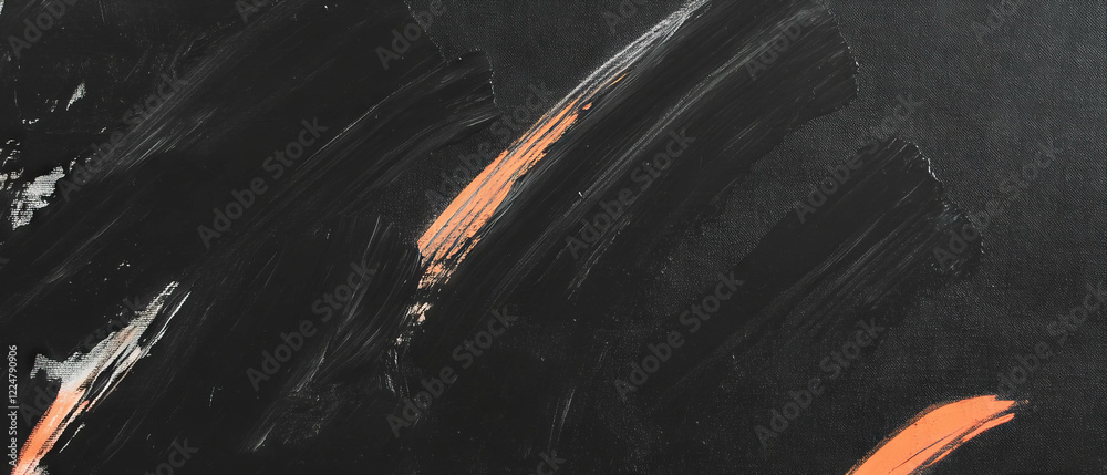 Poster Textured brushstrokes overlay on a black canvas creating a modern artistic background