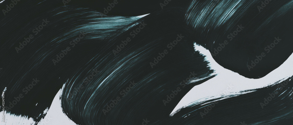 Poster artistic brushstrokes create a textured natural effect on a black background