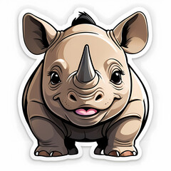 Fototapeta premium Playful Baby Rhino Illustration