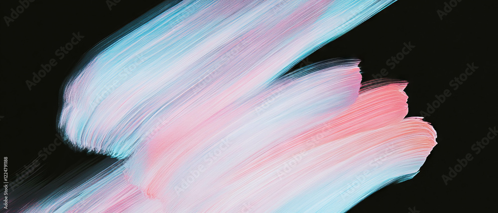 Poster vibrant brushstrokes on a dark canvas showcasing a watercolor effect and soft blending