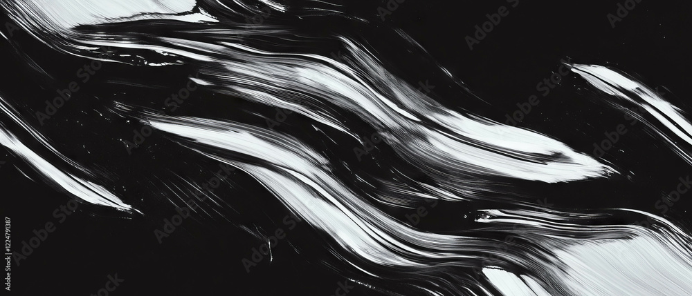 Aufkleber brushstrokes create a flowing texture with a wet effect against a black background