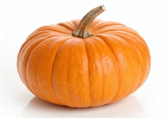 Obraz premium Miniature Orange Pumpkin, Isolated White Background - High-Resolution Stock Photo