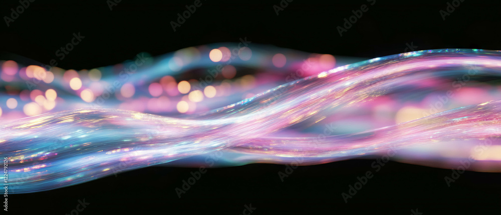 Aufkleber dynamic bubbles overlay with soft trails and motion against a black background