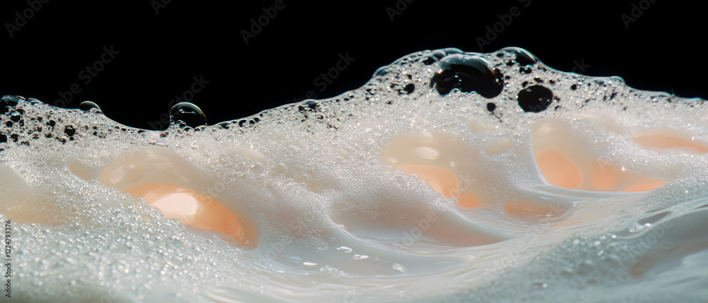 Aufkleber bubbles create a beautiful overlay texture with water droplets on a black background