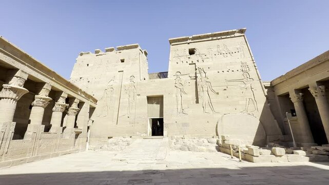 Exploring the temple of Philae in Aswan. The home of the goddess Isis. This beautiful temple complex dedicated to the goddess Isis is a must-see in Egypt.