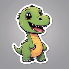 Fototapeta premium Happy Brown Dinosaur Illustration