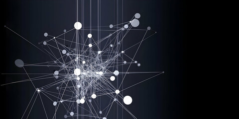 Fototapeta premium Abstract Background with Interconnected Nodes and Lines Creates a Complex Network Visualization