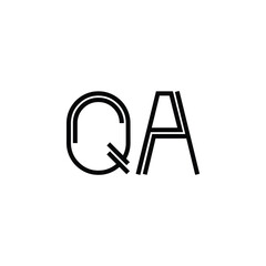 QA monogram logo design letter text name symbol monochrome logotype alphabet character simple logo