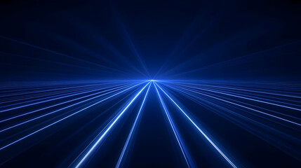 Abstract Blue Light Rays Converge Dynamically on a Dark Background
