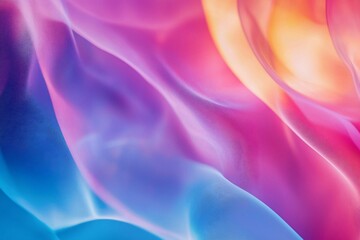 Obraz premium Abstract flowing fabric in vibrant pink and blue hues, creating a dreamy atmosphere
