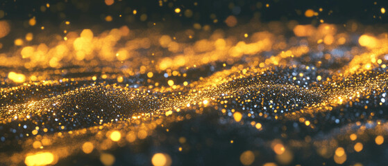 Naklejka premium Confetti texture overlay with depth of field creates striking visual against a black background