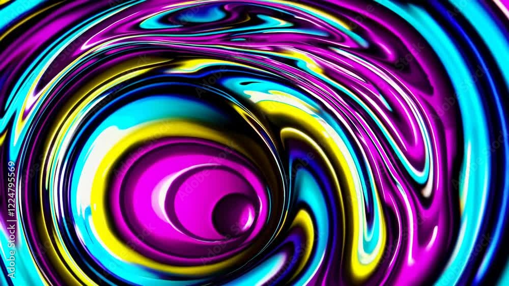 Aufkleber A unique abstract shot of oil and water droplets creating colorful, psychedelic patterns suitable for backgrounds or artistic designs.