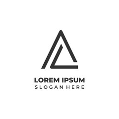 AL letter monogram logo, A le...