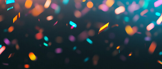 Naklejka premium Colorful confetti overlay texture with smooth transitions against black background