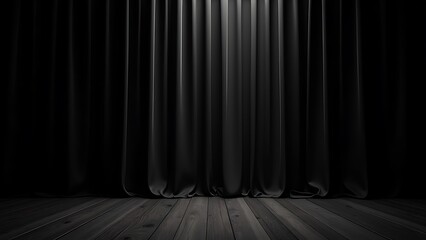 elegant black velvet curtains dark wood floor