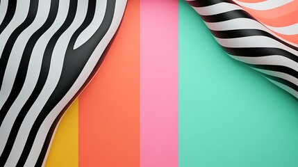 Obraz premium Abstract Background with Colorful Stripes and Wavy Patterns in Black and White for Graphic Design Projects