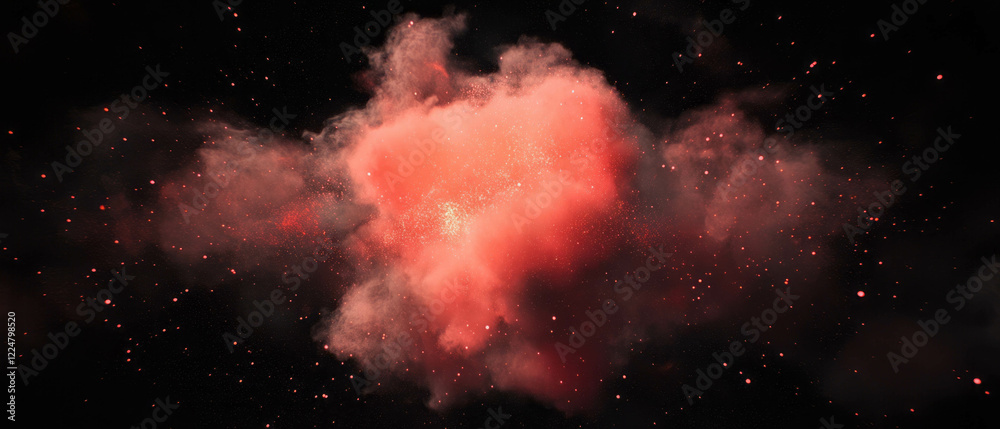 Aufkleber bright dust particles illuminated against a dark background create a striking contrast effect