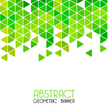 Abstract green background with geometric pattern. Vector background
