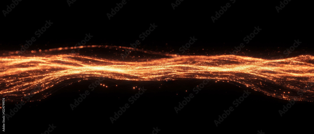 Aufkleber Dense fiery sparks with central empty space creating a burning effect against a black background