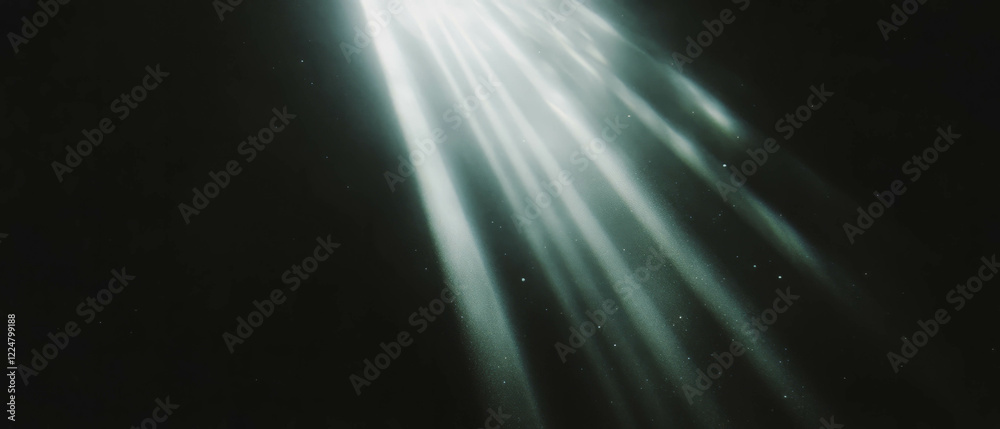 Poster intricate dust particles illuminated by light against a black background for texture and detail