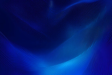 Abstract Blue Wave Background Flows Smoothly with Digital Particles in a Dynamic Motion