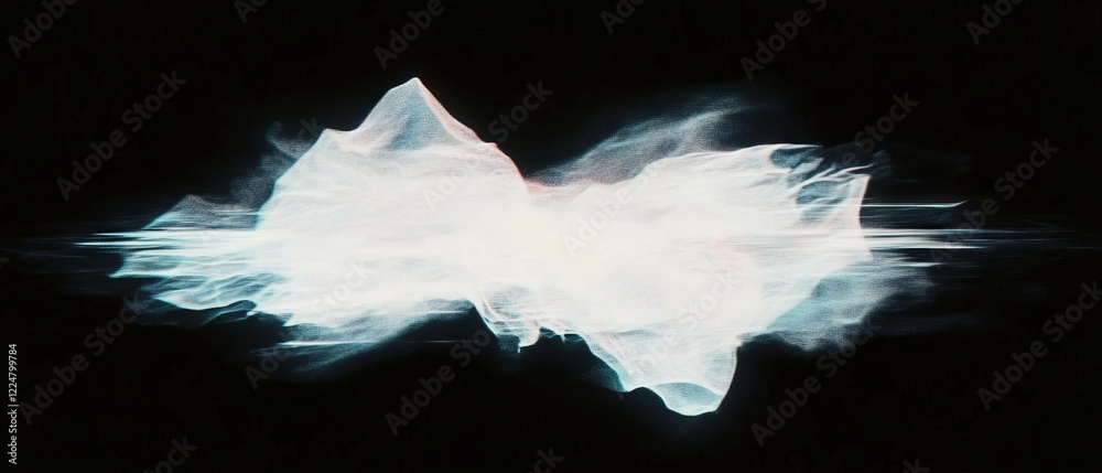 Poster exploration of distorted textures and glitch effects on a black background