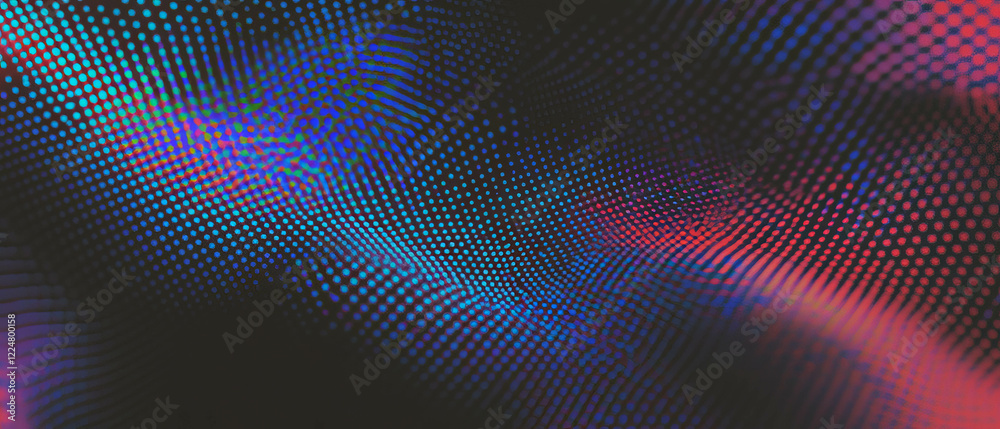 Poster vibrant dot texture overlay creates a colorful abstract background on dark surface
