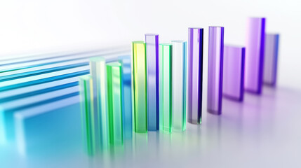 Colorful 3D cylindrical shapes, abstract geometric design for modern art, business and data concepts. Generative AI