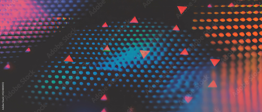 Aufkleber geometric dot texture featuring triangular patterns on a vibrant black background