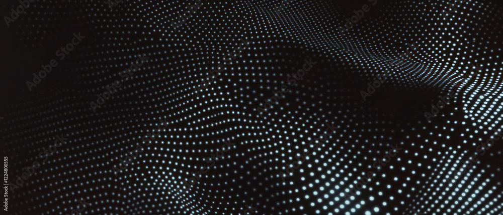 Aufkleber dot texture overlay creates structured appearance with squares on black background