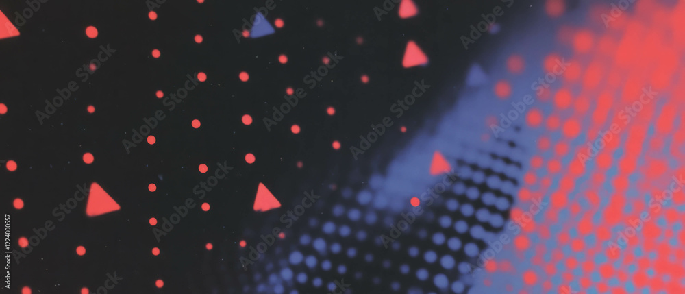 Leinwandbilder dramatic dot texture overlay creating triangular patterns on a black background
